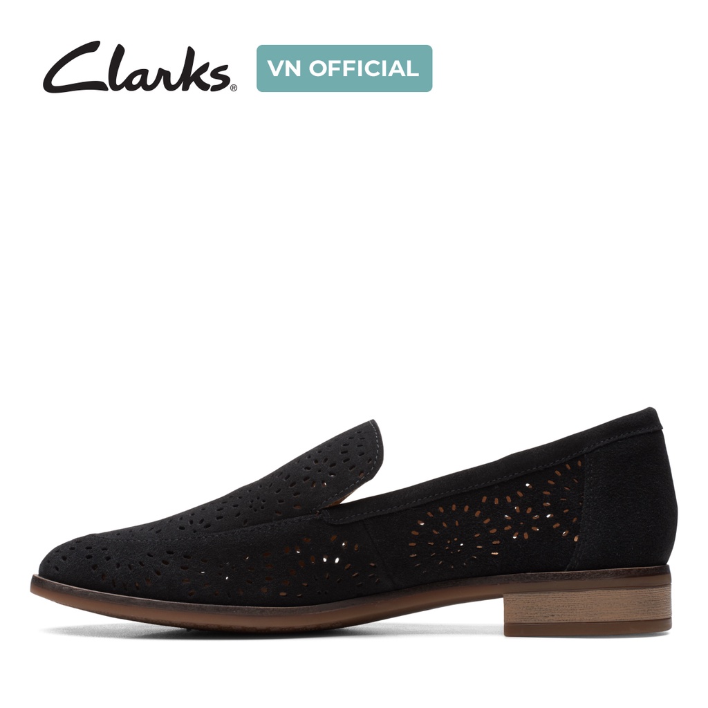 Giày Lười Da Lộn Nữ Clarks Trish Calla màu đen