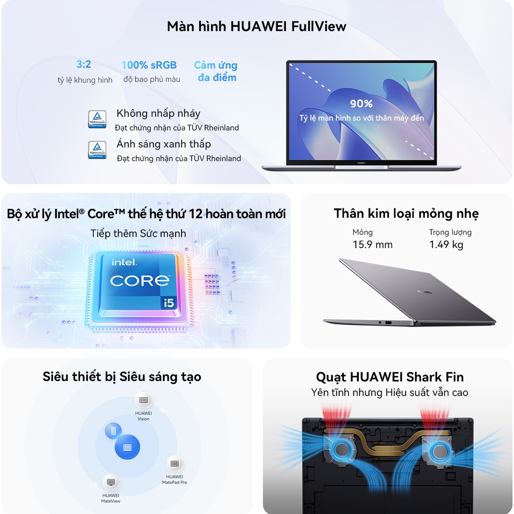 Máy Tính Xách Tay HUAWEI MateBook 14 (16+512G) | Intel® Core™ Thế Hệ Thứ 12 | BigBuy360 - bigbuy360.vn
