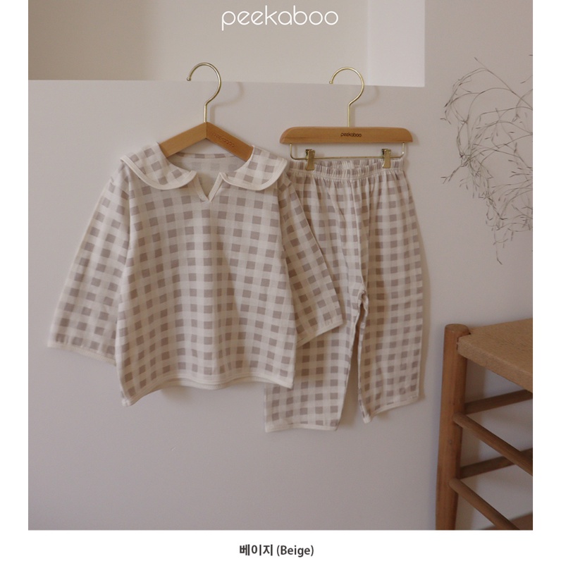 (Chính hãng) Bộ rời dài tay kẻ Darong cổ sen 2022 co giãn PEEKABOO made in Korea thời trang trẻ em cho bé BABYKOREA