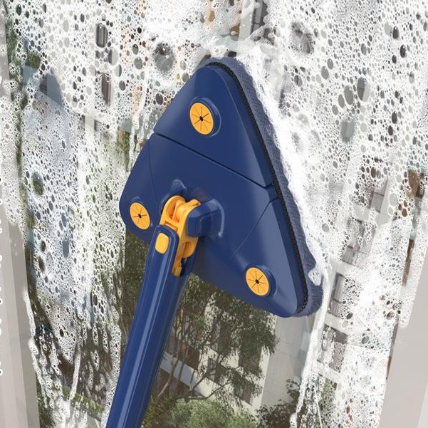 Chổi Lau Đa Năng Kèm Miếng Lau Tam Giác Siêu Thấm, Cây Lau Nhà Đa Năng Tự Vắt Mẫu Mới 2022 Có Thể Xoay 360 Độ