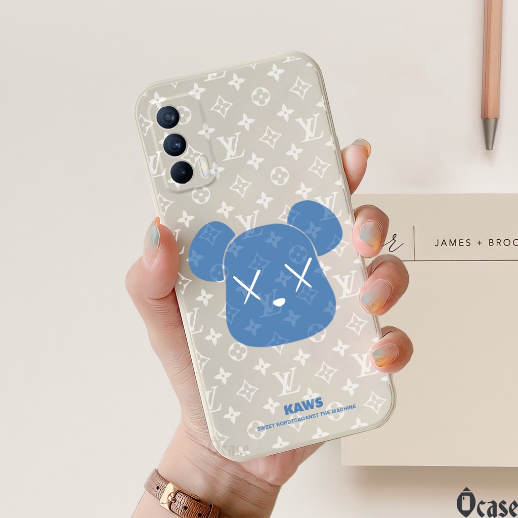 Ốp lưng Realme V15 5G in hình gấu  cạnh viền vuông có bảo vệ camera