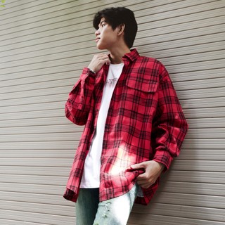 Áo Sơ Mi Flannel Màu Đỏ Sọc Đen