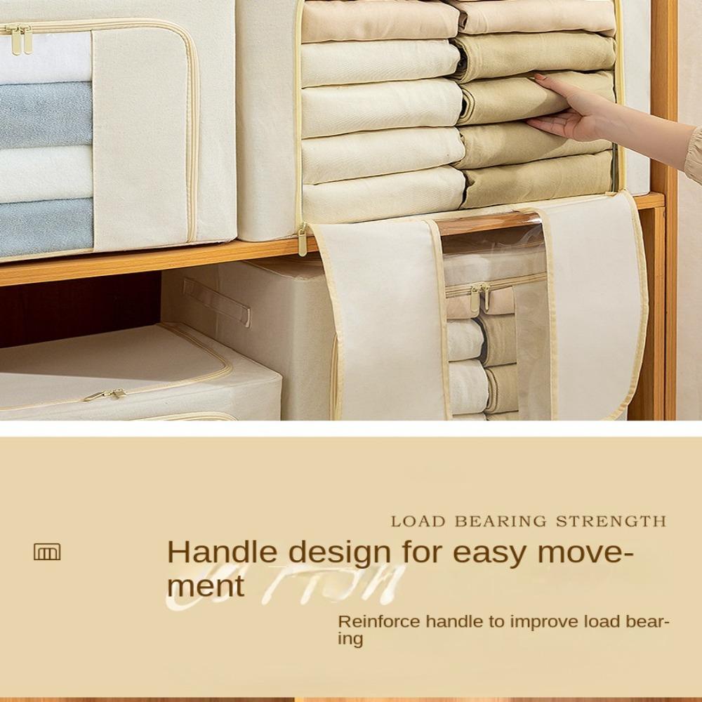 .Hộp Đựng Quần Áo Bằng Vải Lanh Cotton Cao Cấp Tiện Lợi Dễ Sử Dụng
