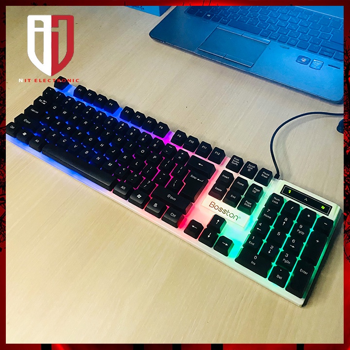 Bàn Phím Máy Vi Tính Laptop Gaming Đẹp BOSTON 808 Có Dây Chơi Game Đèn Led