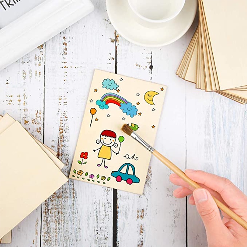 Set 100/ 250/ 500 Miếng Gỗ Hình Chữ Nhật Nhiều Kích Thước Tự Trang Trí Tô Màu Tiện Lợi