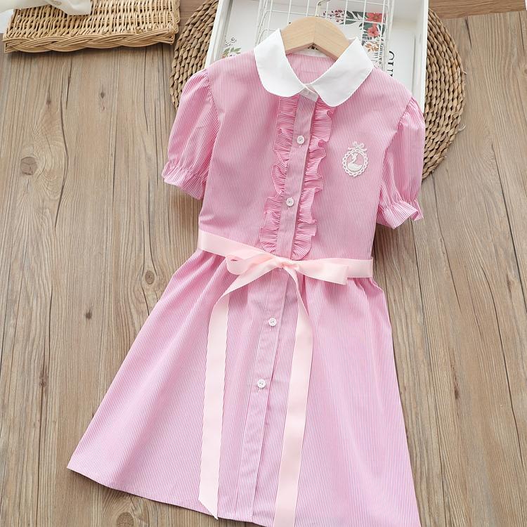 Đầm Cotton Ngắn Tay Phong Cách Mới Cho Bé Gái