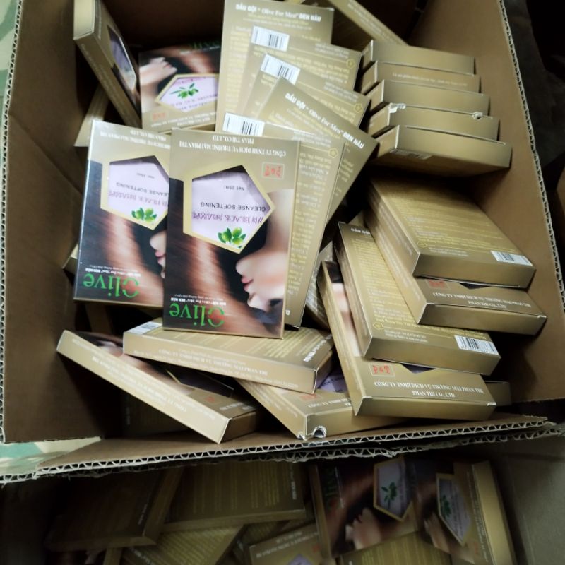 Dầu gội là nâu tóc Olive, dầu gội giữ màu nâu đen tự nhiên tinh chất Olive thiên nhiên hộp 25ml