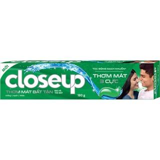 Kem đánh răng Closeup 180g/Tuýp thơm mát bất tận trắng răng