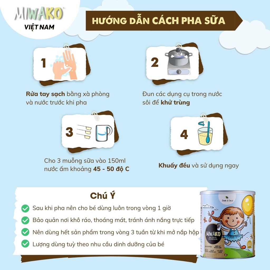 [Tặng 1 hộp cùng loại 400gr] Thùng 18 Hộp Sữa Công Thức Thực Vật Hữu Cơ Miwako vị gạo 400gr (7.2kg)- Miwako Việt Nam