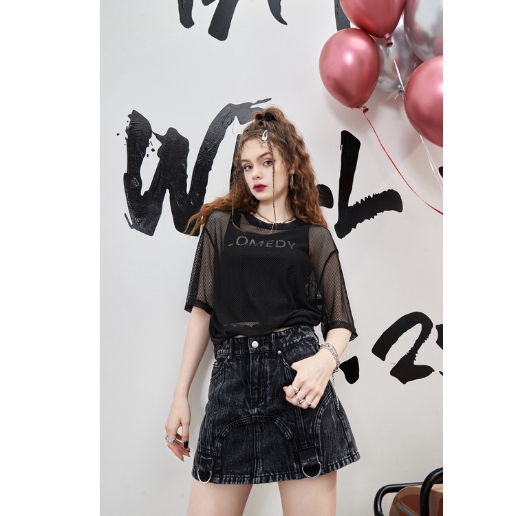 Áo lưới croptop thể thao thời trang hip hop cá tính