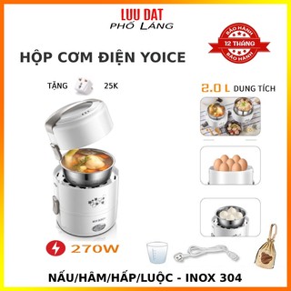 Hộp cơm cắm điện 3 tầng inox mút chân không