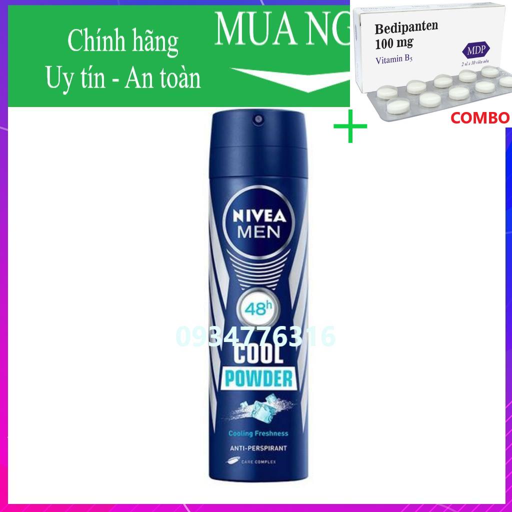Combo Bedipanten 100mg +  ✅ Ngăn Mùi Nivea Men Mát Lạnh Khô Thoáng Tức Thì