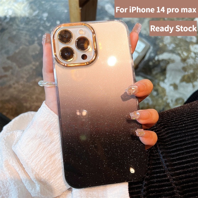 Ốp Điện Thoại TPU Trong Suốt Màu Gradient Lấp Lánh Chống Rơi Cho Iphone14 13 12 11 Pro Max