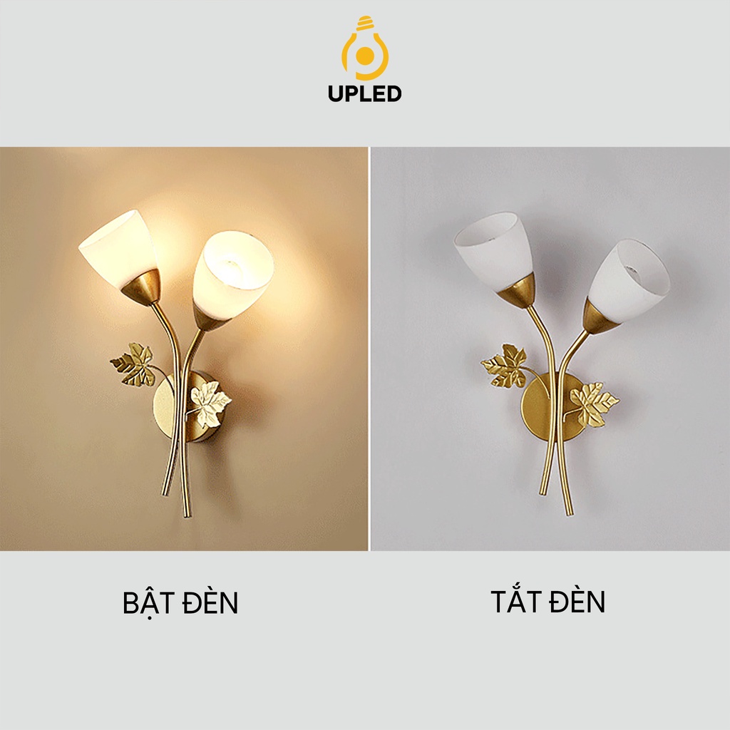 Đèn Ngủ Treo Tường Hoa Thường Xuân Mạ Đồng UPLED Trang trí Phòng Khách, Lối đi