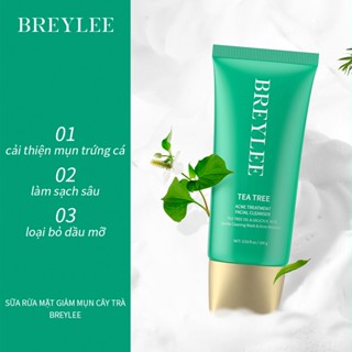 Sữa rửa mặt BREYLEE TEA TREE Serum chiết xuất cây trà giảm mụn giúp sạch sâu cho da 100g
