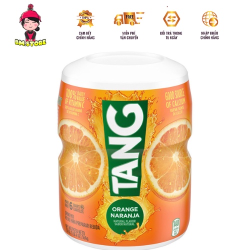 Bột Cam pha uống TANG - Hàng nhập khẩu từ Mỹ hủ 556g , dễ dàng sử dụng, bổ sung vitamin C và khoáng chất