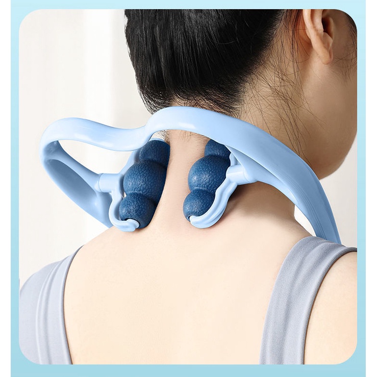 Dụng cụ massage cổ vai gáy 6 bi - Thư viện Yoga - Kích thước 37cm x 21cm