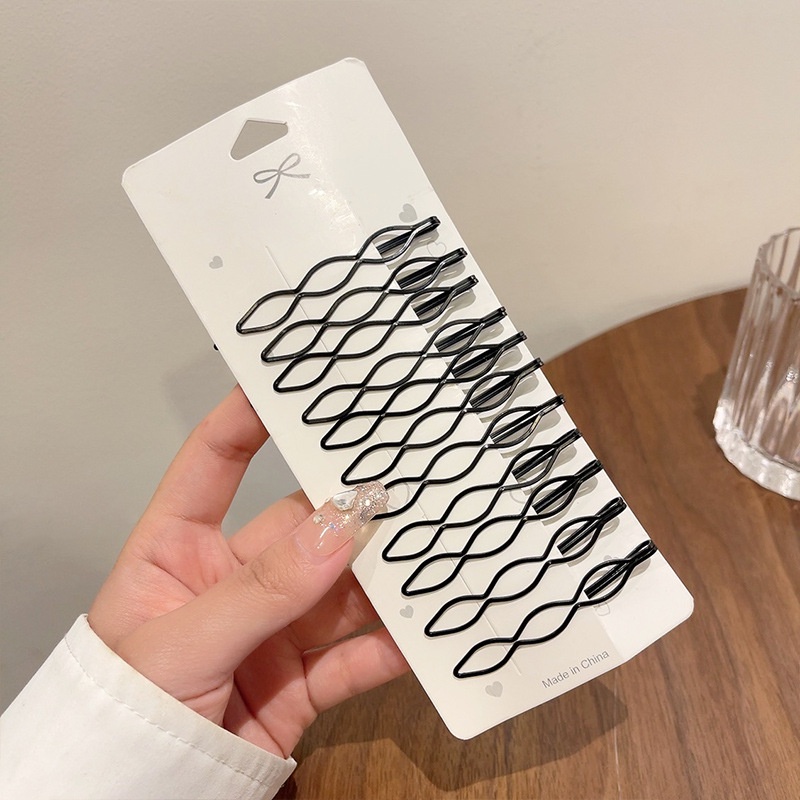 Set 12 Kẹp Tóc Màu Đen Đơn Giản Thời Trang Cho Nữ