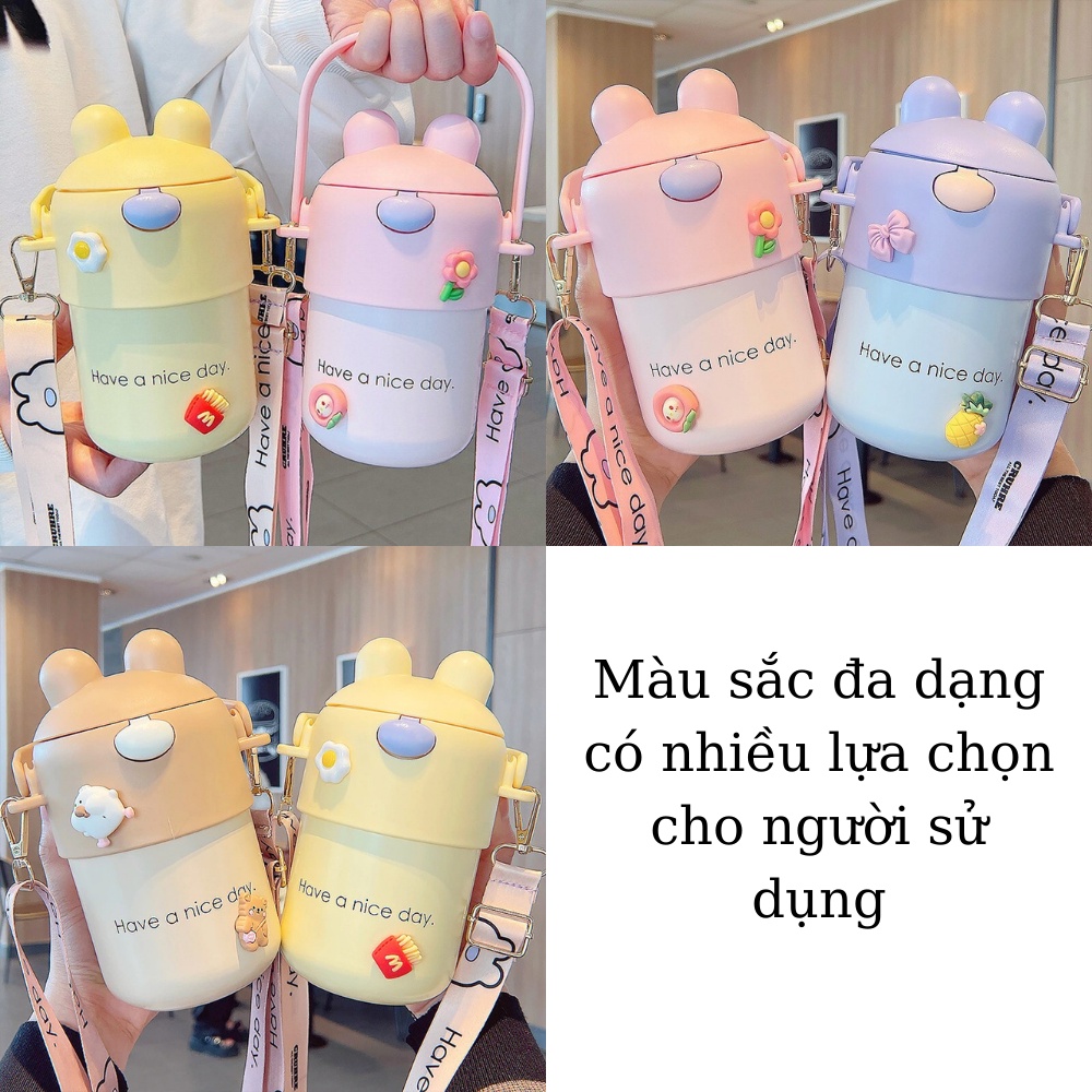 Bình giữ nhiệt cute lõi inox 316 giữ nhiệt 8-12h dung tích 600ml TiLoKi TGN13 - Bình nước giữ nhiệt cute 600ml