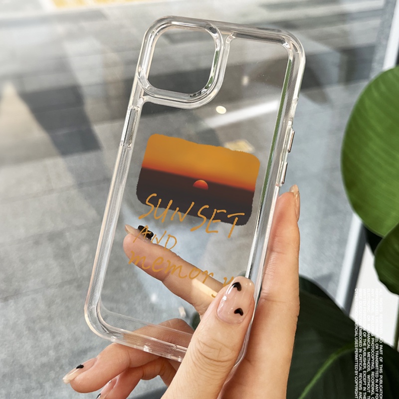 Ốp Điện Thoại DecoPhone Acrylic tpu acrylic Trong Suốt Hình Hoàng Hôn Cho iphone 6s 7 8 plus x xs xr 11 12 13 14 15 max pro