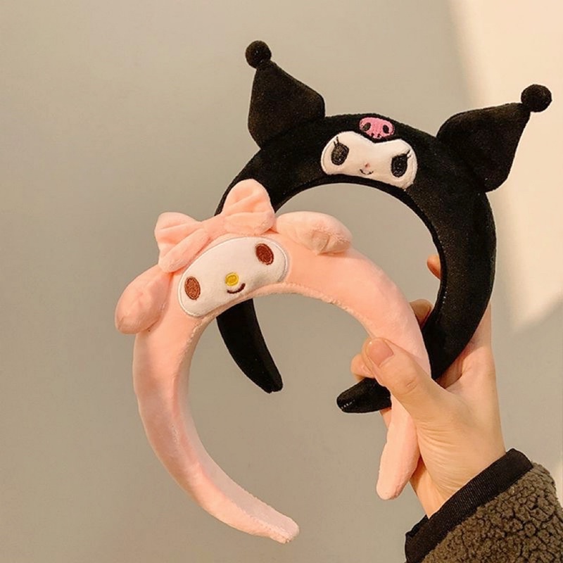 Băng Đô Cài Tóc 3D, Bờm Rửa Mặt Họa Tiết Kuromi, Purin, Cinnamaroll, Melody Hoạt Hình Kiểu Hàn Quốc Dễ Thương