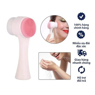 Cọ rửa mặt , cọ rửa mặt cán dài 2 đầu mềm mại