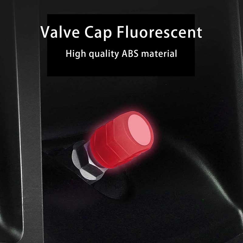 Bộ 4 Nắp Van Bánh Xe Đạp / Xe Máy / Xe Hơi Bằng Nhựa ABS Chống Bụi Phát Sáng Trong Bóng Tối