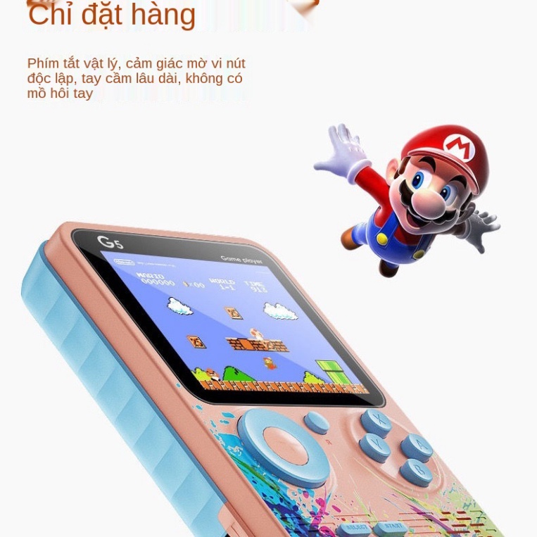 Máy game cầm tay G5 Macaron Contra Tetris mini arcade 500