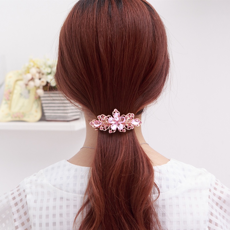 Kẹp Tóc Hình Nơ Đính Đá & Ngọc Trai Nhân Tạo Thời Trang Cho Nữ