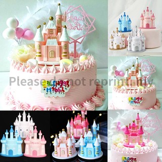 Cờ 3d hình lâu đài công chúa trang trí bánh kem sinh nhật bé yêu thích món quà sinh nhật