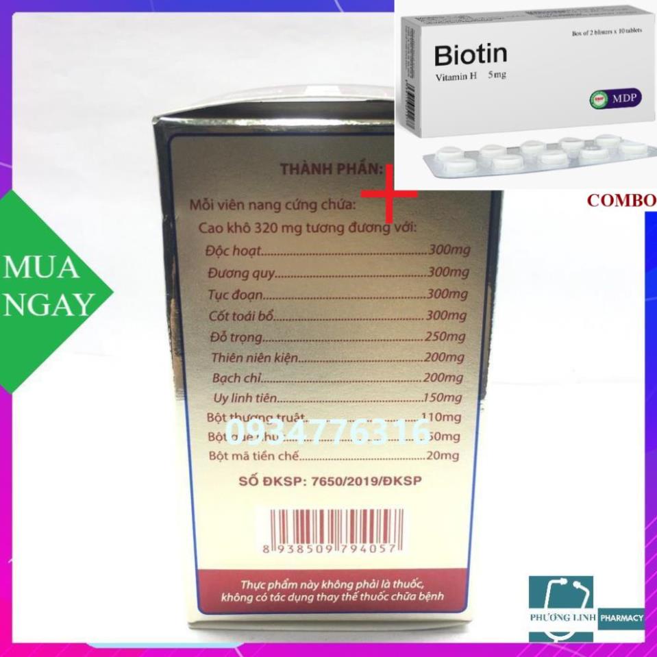 Combo Biotin 5mg+ Thấp diệu nang tâm bình lọ 60 viên nang