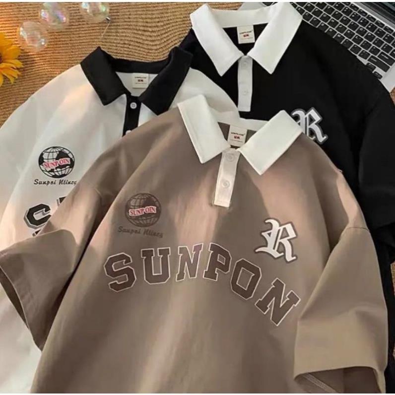 Áo thun có cổ , áo polo tay lỡ form rộng - SUNPON