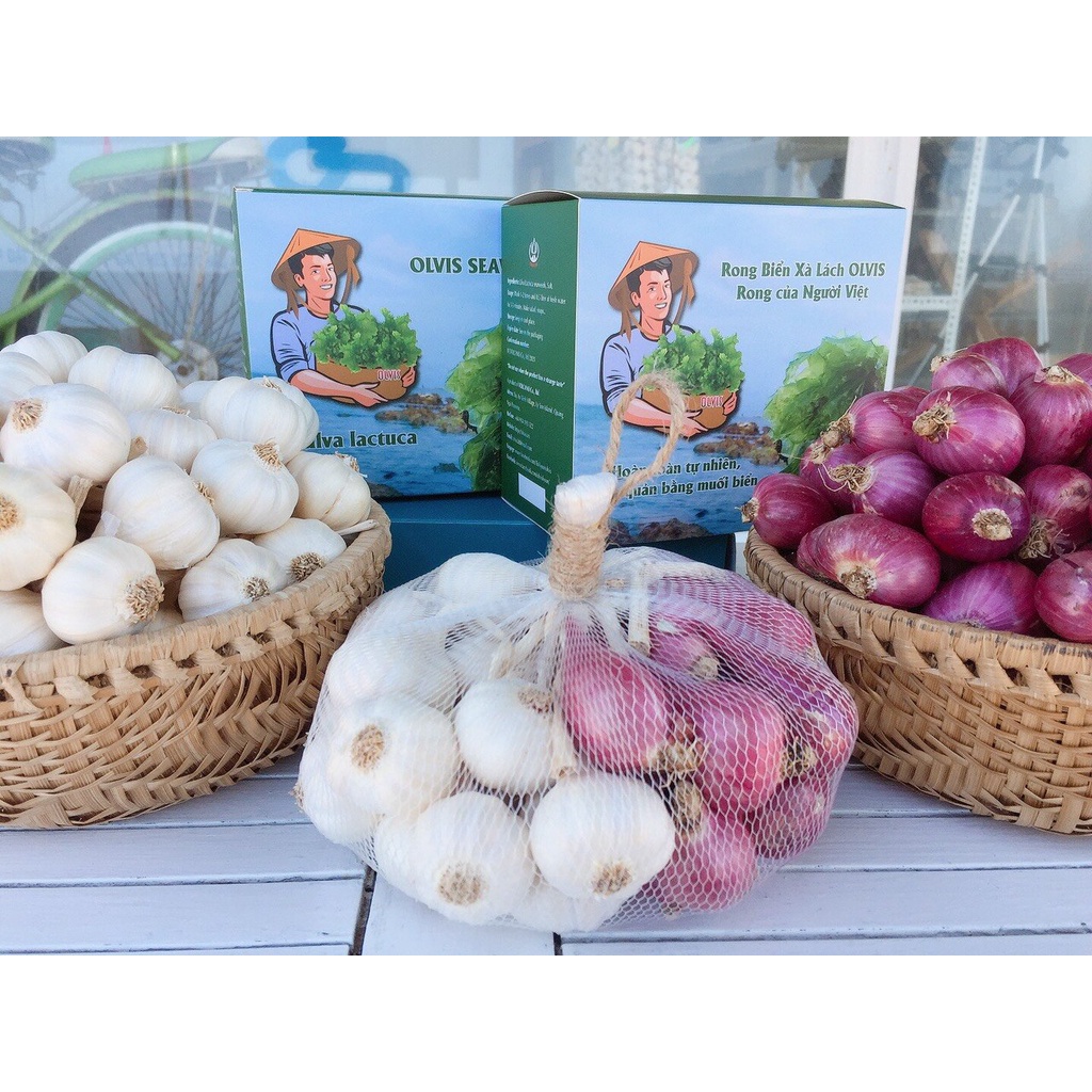 Combo Hành Tỏi Lý Sơn OLVIS 500G - Đặc sản chính gốc từ đảo Lý Sơn.