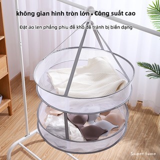 Giỏ lưới 2 tầng phơi đồ áo lót tất gấu bông chống gió bay thu gấp gọn được đa năng, lưới phơi quần áo
