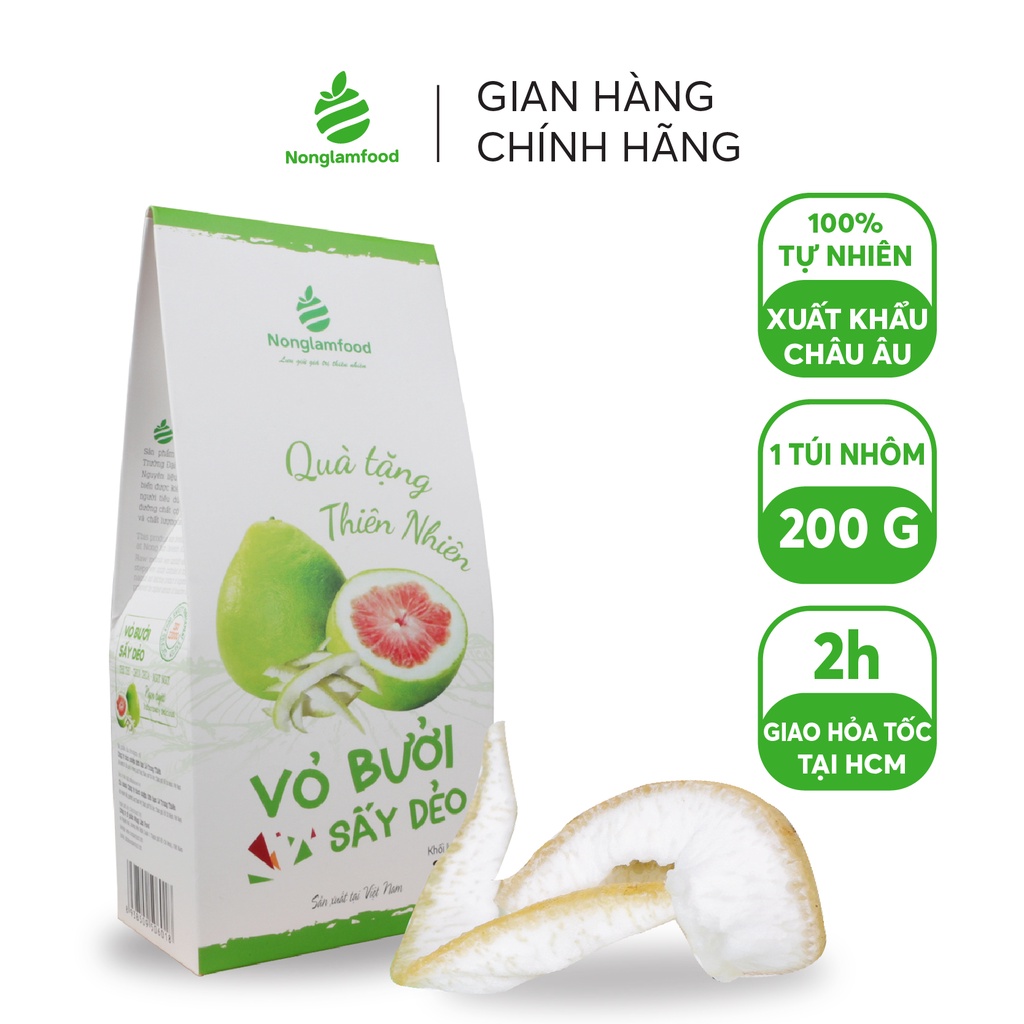 Vỏ Bưởi Sấy Dẻo Nonglamfood Hộp 200g | Healthy Snack | Ăn vặt văn phòng | Ăn vặt tốt cho sức khỏe | Trái cây sấy dẻo