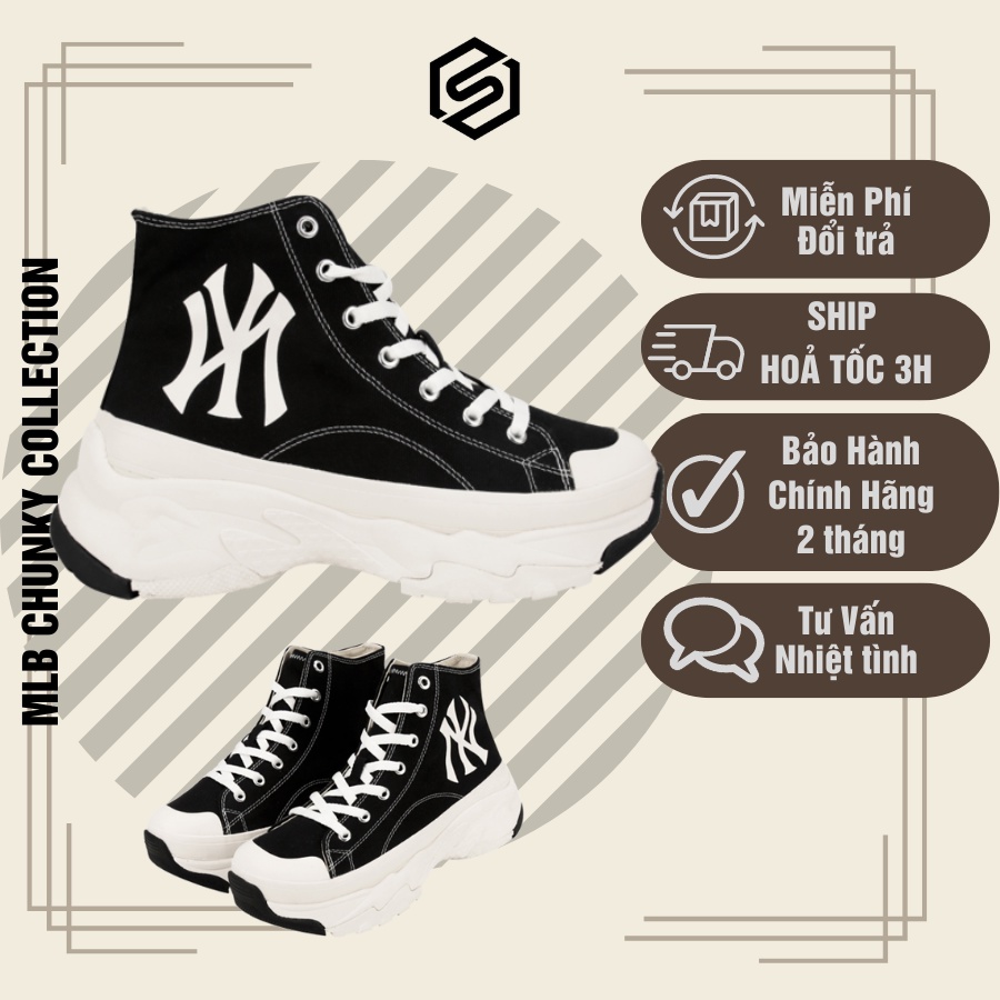 Giày Thể Thao Cổ Cao MLB Chunky - Đế Độn Tăng Chiều Cao - 3SHU1111
