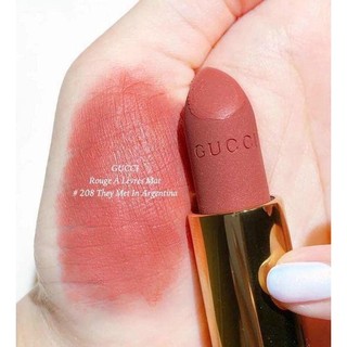 (mẫu mới 2022) Son Lì Gucci 208 Matte Hồng cam đất