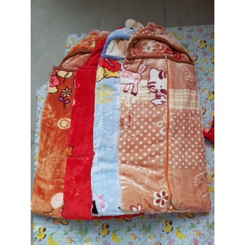 Chăn ủ mùa đông, Túi ngủ loại dày, chăn ủ nhung tuyết khóa kéo cho bé sơ sinh, chăn ủ cực ấm cực mềm cho bé