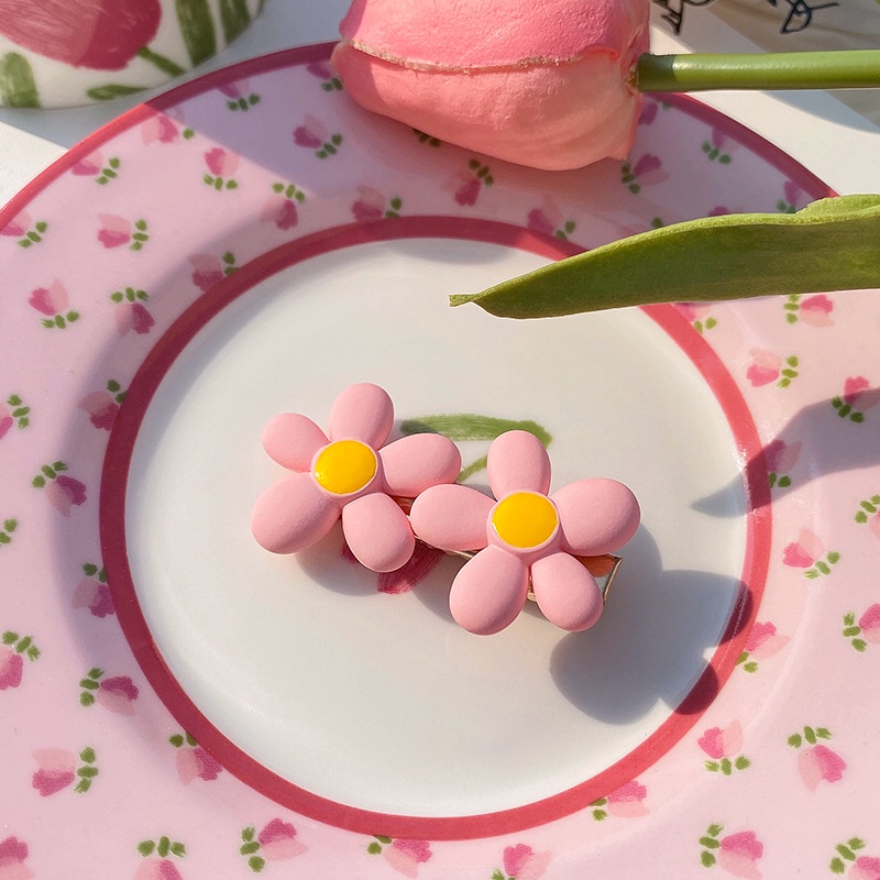 Kẹp Tóc Hàn Quốc Dễ Thương Màu Hồng Kẹo Phụ Kiện Thời Trang Cho Nữ AB158