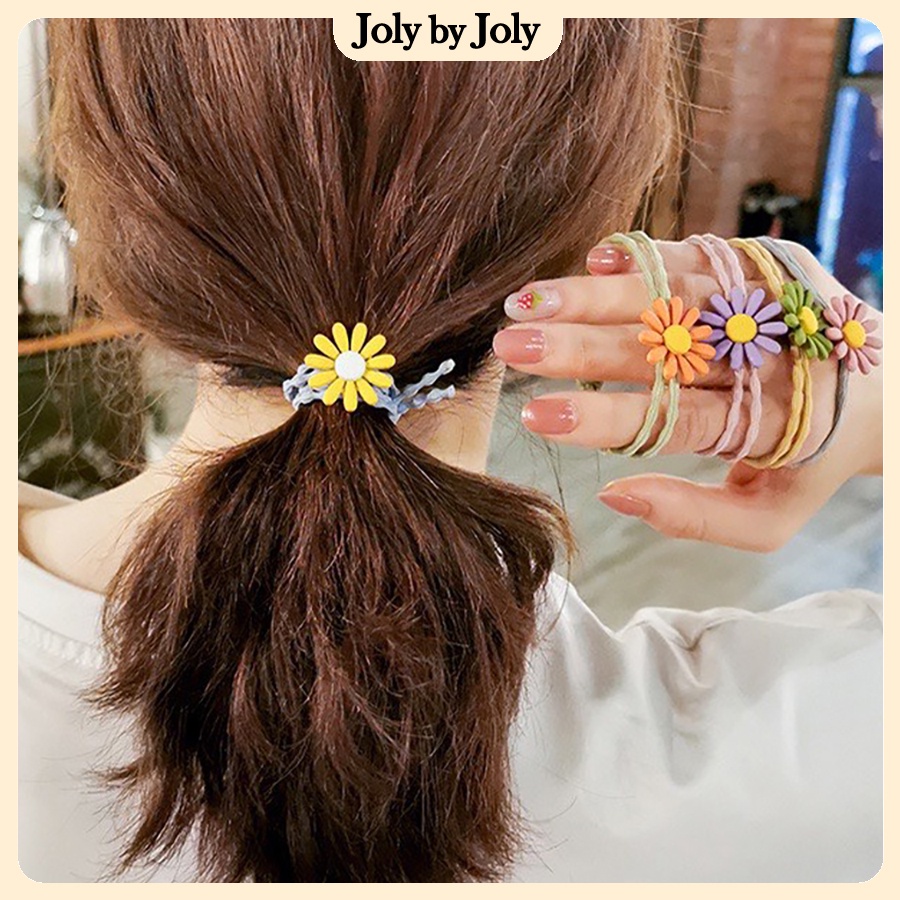 Dây Buộc Tóc Hoa Cúc JOLY BY JOLY Thun Co Dãn Nhiều Màu Sắc Phong Cách Hàn Quốc Khỏe Khoắn