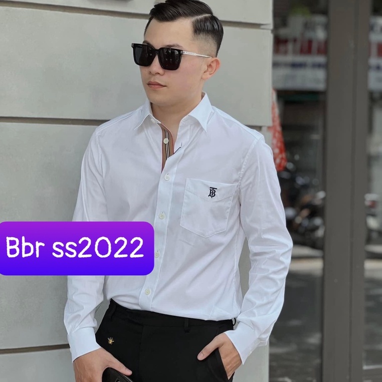 Áo sơ mi cộc tay, dài tay Burberry check viền logo thêu túi ngực LA 1-1 on web [ Lux Bou ]