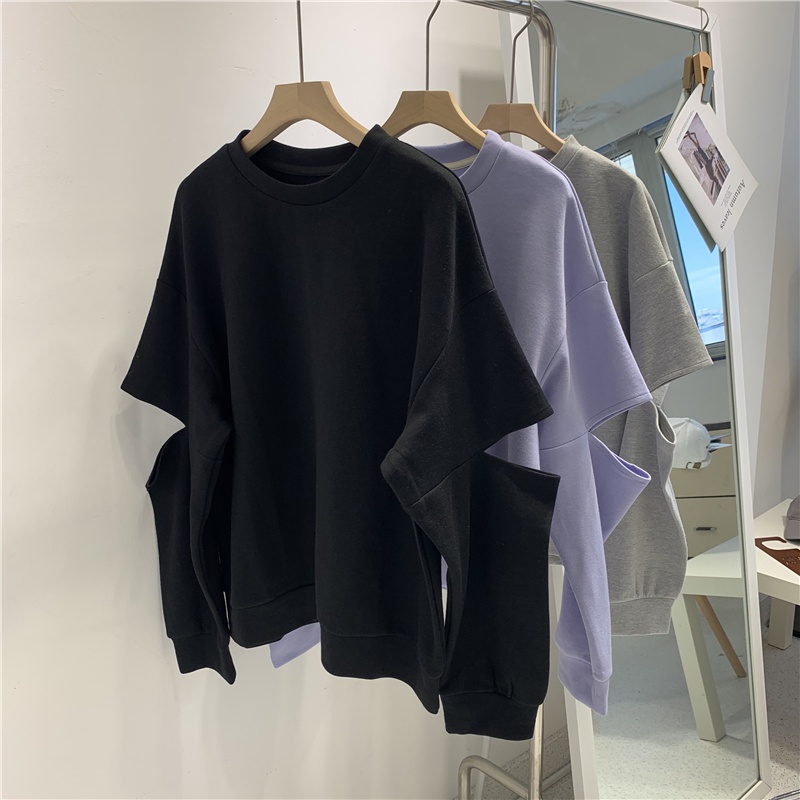 Hàng Có Sẵn|Áo Sweater Mỏng Chui Đầu Dáng Rộng Màu Xám Phong Cách Thời Trang Hàn Quốc 2020 Mới