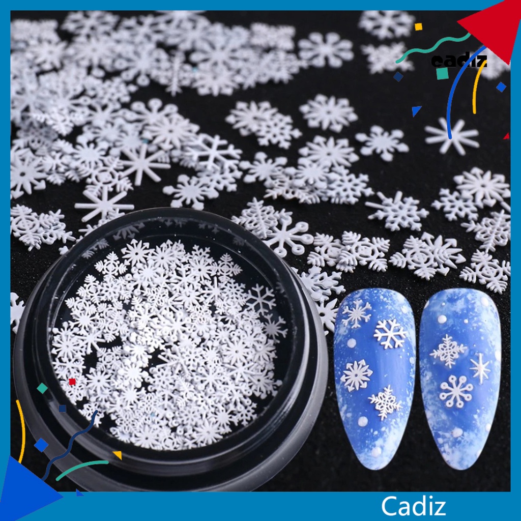 1 Hộp Hạt Kim Sa Hình Bông Tuyết 3D Siêu Mỏng Trang Trí Móng Tay Cho Nữ