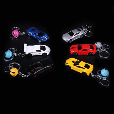 Móc khoá mô hình siêu xe, mô hình khung xe kim loại, mô phỏng chi tiết, bánh xe chạy được