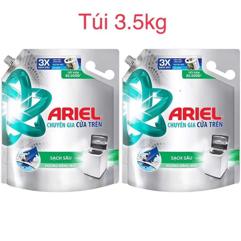 Combo 2Tui Nước Giặt Ariel Đậm Đặc Sạch Cực Nhanh 3,5kg(Xanh Lá)