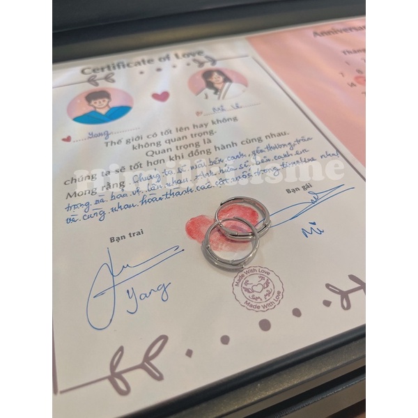 Thiệp chứng chỉ tình yêu Himilki.isme CERTIFICATE OF LOVE