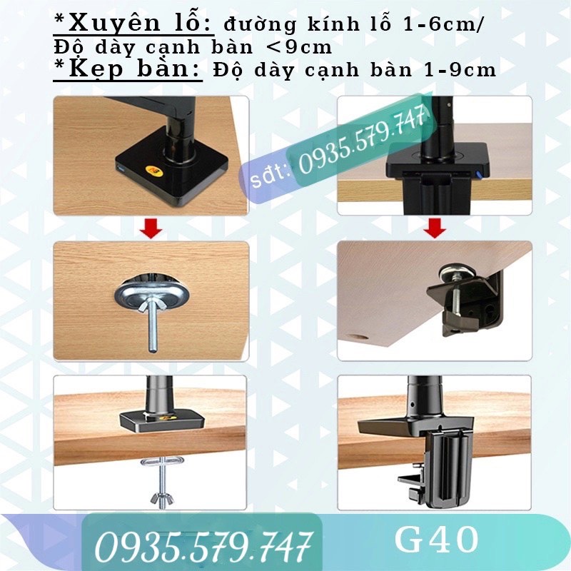 G40  / Giá Treo Màn hình máy tính/ Tay treo màn hình/  NB North Bayou