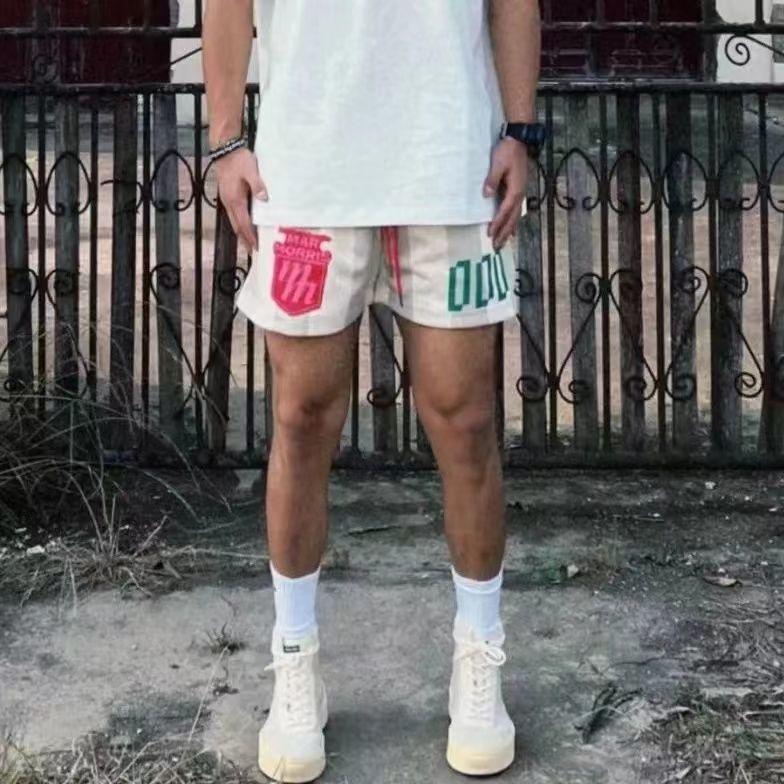 Quần Short Dây Rút Thoáng Khí Mau Khô In Họa Tiết Sọc Nhiều Màu Sắc Dành Cho Nam