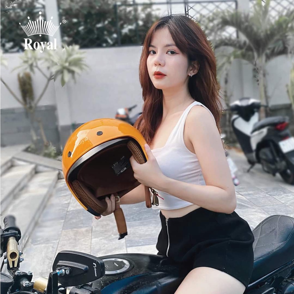MŨ BẢO HIỂM 3/4 ROYAL M139 KÍNH ÂM MẦU VÀNG BÓNG SIZE
