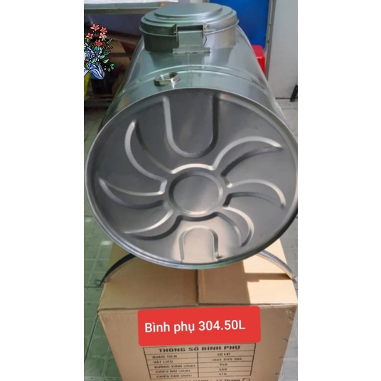Bồn phụ, bình phụ, bồn giảm áp 50L – Inox SUS 304 dùng máy máy năng lượng mặt trời mặt trời